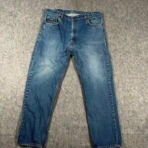 Levi's 505 Men's Straight Jeans Size 40x30 Blue Denim Cotton Stretch‎ 5-Pockets